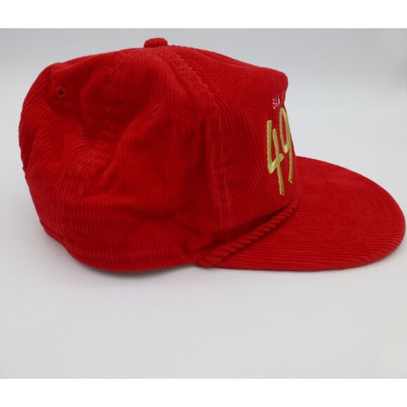 San Francisco 49ers Red Corduroy Snap Back Hat - Picture 14 of 15